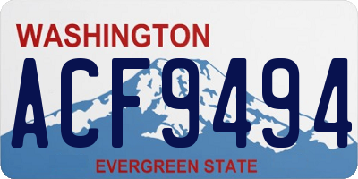 WA license plate ACF9494