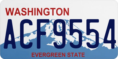 WA license plate ACF9554