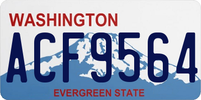 WA license plate ACF9564