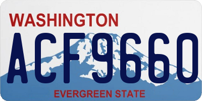 WA license plate ACF9660