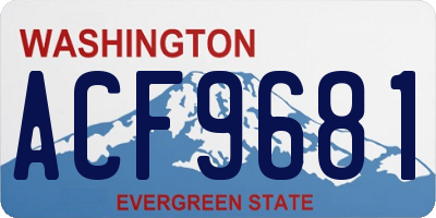 WA license plate ACF9681