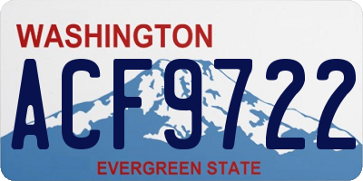 WA license plate ACF9722