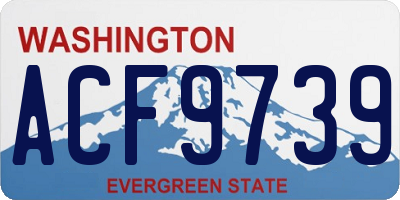WA license plate ACF9739