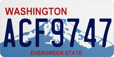 WA license plate ACF9747