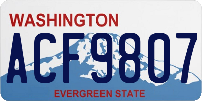 WA license plate ACF9807