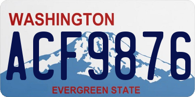 WA license plate ACF9876