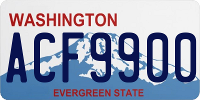 WA license plate ACF9900