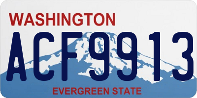 WA license plate ACF9913