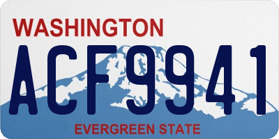 WA license plate ACF9941