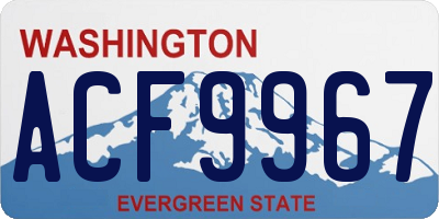 WA license plate ACF9967