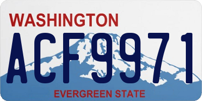 WA license plate ACF9971
