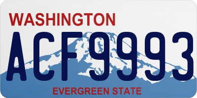 WA license plate ACF9993