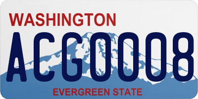 WA license plate ACG0008