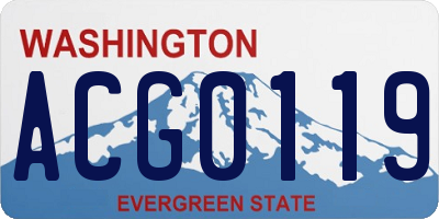 WA license plate ACG0119
