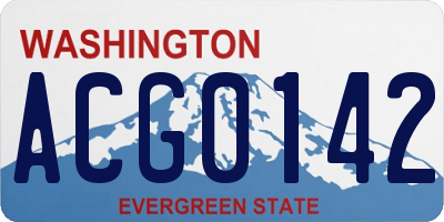 WA license plate ACG0142