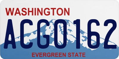 WA license plate ACG0162