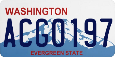 WA license plate ACG0197