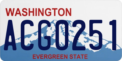 WA license plate ACG0251