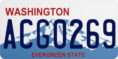 WA license plate ACG0269