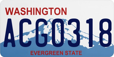 WA license plate ACG0318