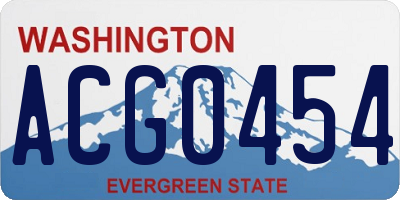 WA license plate ACG0454