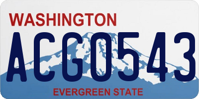 WA license plate ACG0543