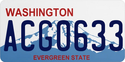 WA license plate ACG0633