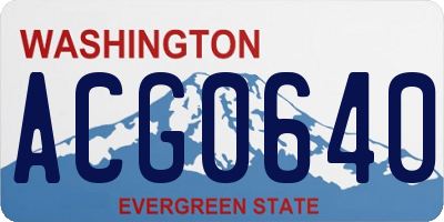 WA license plate ACG0640