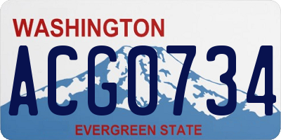 WA license plate ACG0734