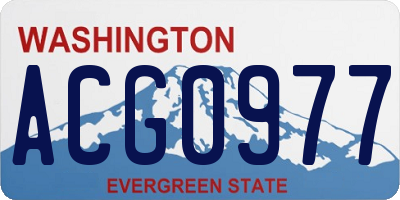WA license plate ACG0977