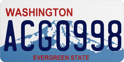 WA license plate ACG0998