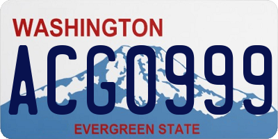 WA license plate ACG0999