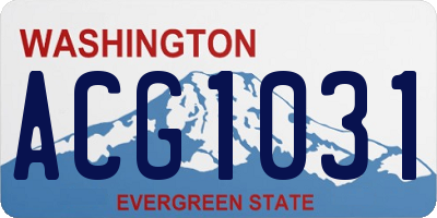 WA license plate ACG1031