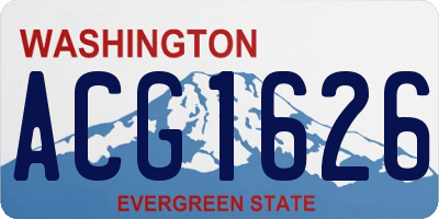 WA license plate ACG1626