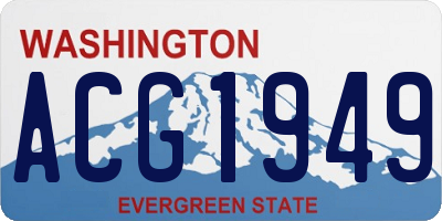 WA license plate ACG1949