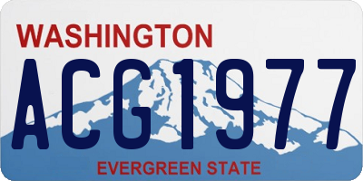 WA license plate ACG1977