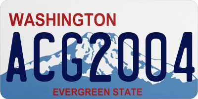WA license plate ACG2004