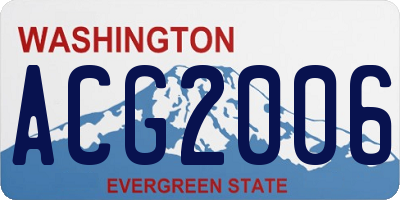 WA license plate ACG2006
