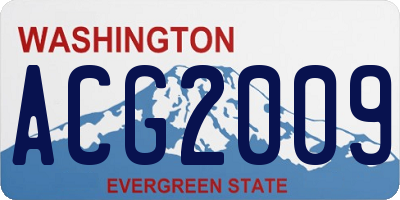 WA license plate ACG2009