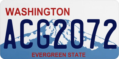 WA license plate ACG2072