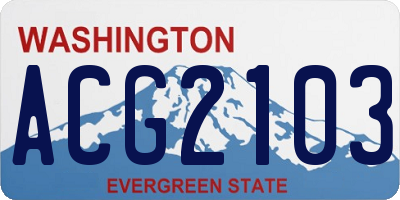 WA license plate ACG2103