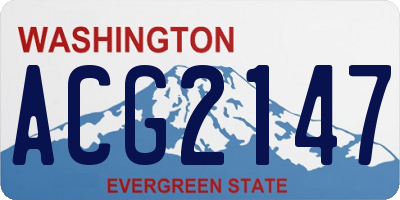 WA license plate ACG2147