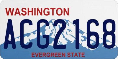 WA license plate ACG2168