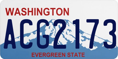 WA license plate ACG2173
