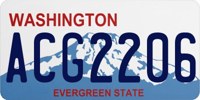 WA license plate ACG2206