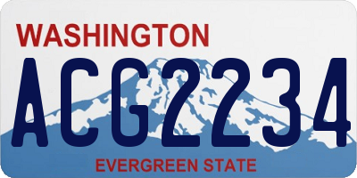 WA license plate ACG2234