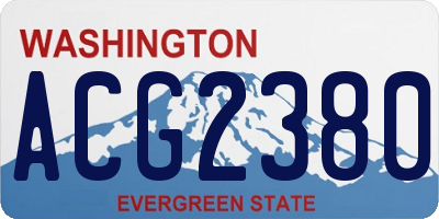 WA license plate ACG2380