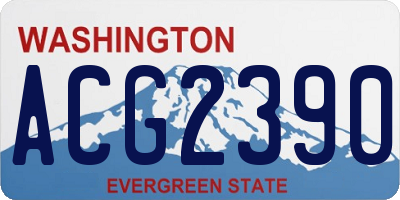 WA license plate ACG2390