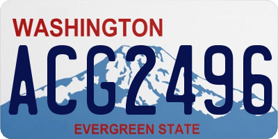 WA license plate ACG2496
