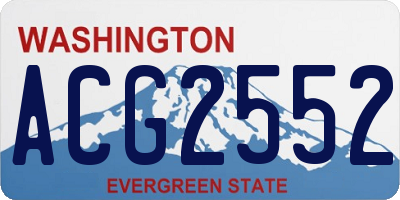 WA license plate ACG2552